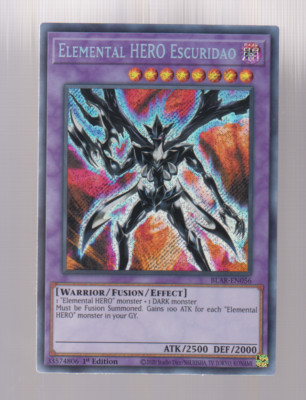 YU-GI-OH! Elemental HERO Escuridao - 1ST ED - SECRET RARE BLAR-EN056 (NM) 2020-image