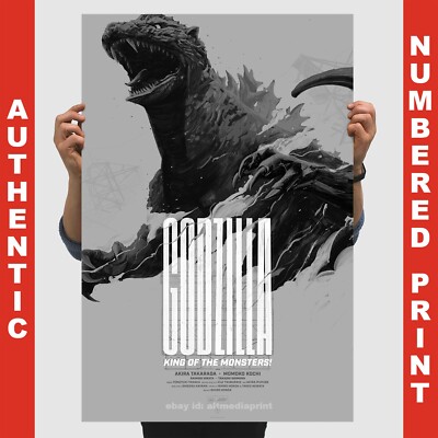 Oliver Barrett GODZILLA Reg POSTER Mondo Print Premium Stern Art XPlus Toho RARE-image