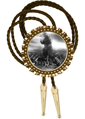 Godzilla Vintage Retro Art Photo Bolo Tie Men's Accessory Neckties Gift for Dad-image