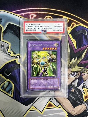 2006 Yu-Gi-Oh! DP1 POP 1 Elemental Hero Thunder Giant DP: Jaden Yuki PSA 10-image