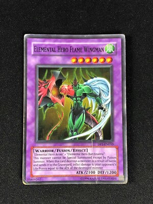 YUGIOH ELEMENTAL HERO FLAME WINGMAN DP1-EN010 SUPER HP/CREASES-image