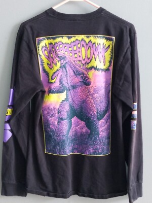 Godzilla M Black Long Sleeve T Shirt; Crunchyroll,CR Loves Kaiju Gojira Kanji-image