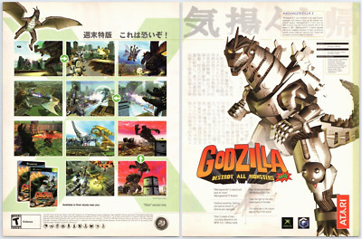 Print Ad 2003 Godzilla Destroy All Monsters Melee Xbox Original Promo Poster Art-image