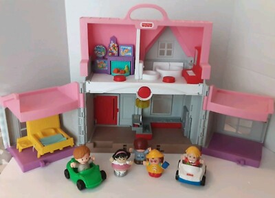 2017 fisher price Little People Big Helpers Home House With Sound Pink Play -image