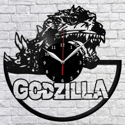 Godzilla Vinyl Record Wall Clock Fan Art Home Decor 12