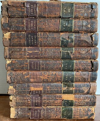 The Rise and Fall of the Roman Empire 9 of 12 Volumes 1815 Leather Maps Gibbon-image