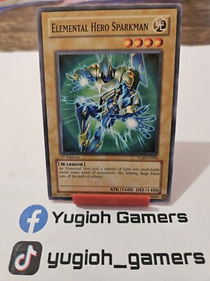 Yu-Gi-Oh Elemental Hero Sparkman TLM 1st Edition Common Light Played -image