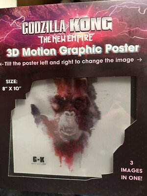 Godzilla x Kong The New Empire 3D Motion Graphic Poster 8×10 Wall Art NEW-image