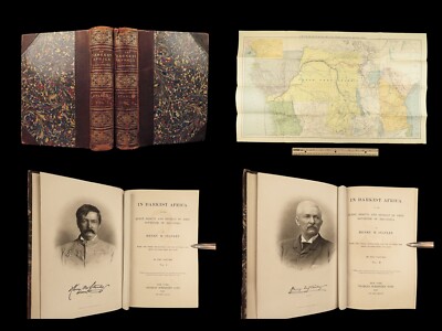 1890 Livingstone 1ed In Darkest Africa Henry Stanley Emin Pasha Expedition MAPS-image