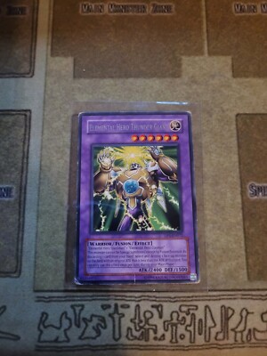 YUGIOH TCG ELEMENTAL HERO THUNDER GIANT DP1-EN011 RARE UNLIMITED EDITION MP-image