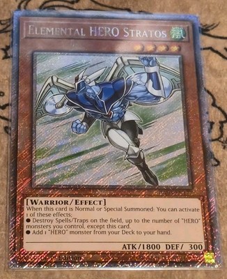 Yugioh Elemental HERO Stratos RA03-EN177 1st Edition Platinum Secret Rare NM-image