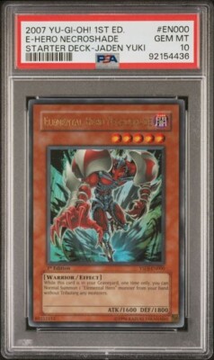 *POP 4* 2007 Yugioh Elemental Hero Necroshade YSDJ-EN000 1st Edition PSA 10-image