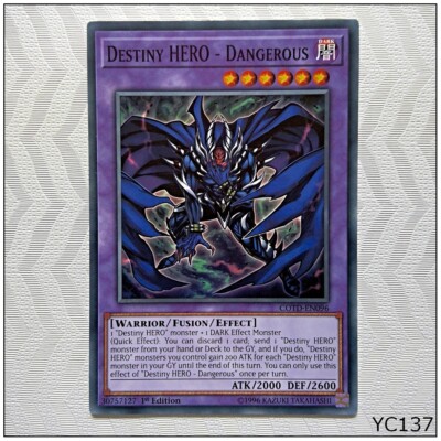 Destiny HERO - Dangerous - COTD-EN096 - Common 1st Yugioh Card (A) (YC137)-image