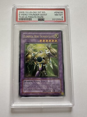 Elemental Hero Thunder Giant tlm-en036 1st Ed - PSA 8 - Ultimate Rare - Yu-Gi-Oh-image
