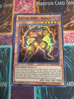 Yu-Gi-Oh! Destiny HERO - Dynatag DESO-EN002 Super Rare 1st Edition Near Mint a1/-image