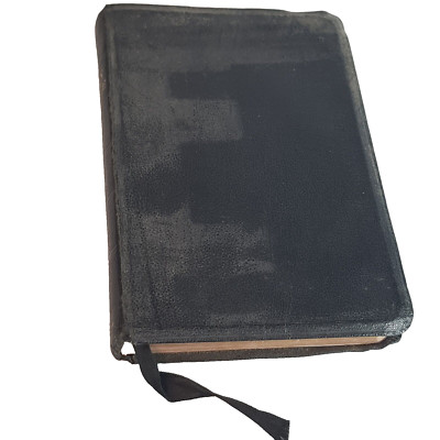 Holy Bible Cambridge Leather Bound Old & New Testament Gold Gilding Maps Vintage-image