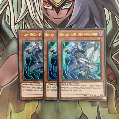 LEHD-ENA08 x3 Destiny HERO - Disc Commander Ultra Excellent Condition Yugioh-image