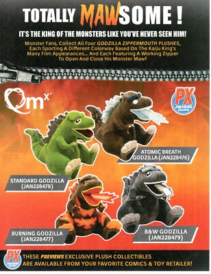 2023 GODZILLA Monster MAW Zippermouth PLushes PAPER PRINT AD WALL ART-image