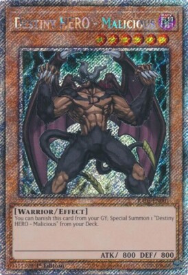 Destiny HERO - Malicious (RA03-EN001) - Platinum Secret Rare - 1st Edition-image