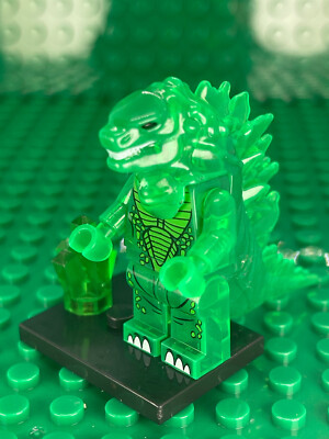 Custom PAD Printed Shogun Warriors LEGO GODZILLA (CLEAR GREEN VARIANT) MiniFig-image