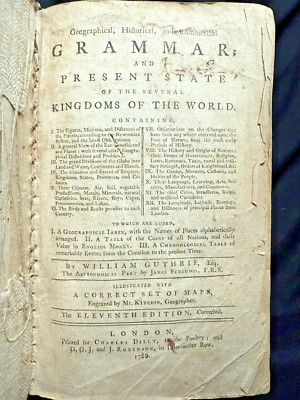 1789 Geographical, Historical Kingdoms Of The World w/ Pull Out Maps - Rare-image