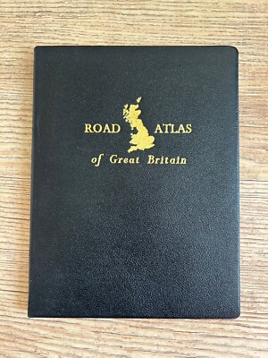 Road Atlas Of GB John Bartholomew and Son Hardback Black Leatherbound Style 1970-image