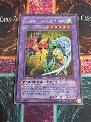 Yu-Gi-Oh! Elemental Hero Flame Wingman EHC1-EN004 Secret Rare Limited LP-image