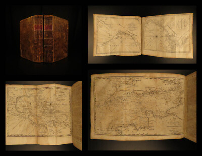 1797 1ed AMERICAN Naval Gazetteer Voyages Malham Sailing MAPS Atlas Africa Ports-image