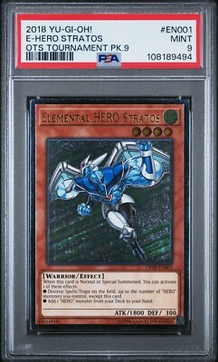 Yugioh Elemental Hero Stratos OP09-EN001 Ultimate Rare PSA 9-image