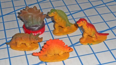 Lot of 5 Dinosaur Stamp Pads T-Rex Stegos Triceritops & Godzilla-Look-alike VG-image