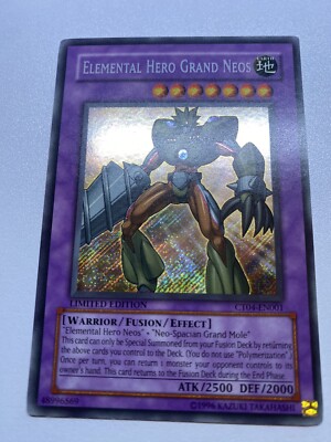 Yu-Gi-Oh! Elemental Hero Grand Neos Secret Rare Limited Edition CT04-EN001  MP-image