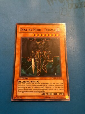 YUGIOH Super Rare Destiny Hero - Dogma POTD-EN014 1st Edition PLAYED-image