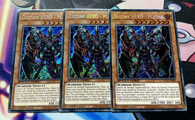 YUGIOH Destiny HERO - Plasma x3 SGX1-ENB01 Secret Rare SPEED DUEL - PLAYSET-image