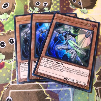 3x Destiny HERO - Disk Commander 1st Edition Ultra Rare LEHD-ENA08 Yu-Gi-Oh!-image