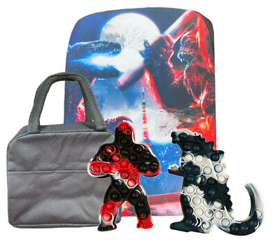 Godzilla vs King Kong 16 in Novelty Backpack for Kids Lunch Bag And Fidget Toys-image