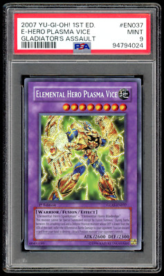 Yugioh PSA 10 GEM MINT Elemental Hero Plasma Vice 1st GLAS-EN037 # 94794024-image