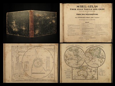 1853 Schul ATLAS 31 World MAPS Greece EARLY America West Astronomy Stieler-image
