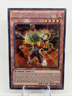 Yugioh Elemental HERO Blazeman WSUP-EN032 Secret Rare 1st Ed NM-image
