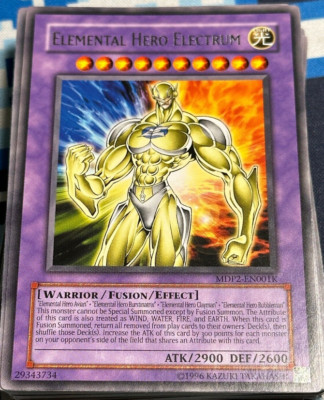 Yugioh: 1x Elemental Hero Electrum - MDP2-EN001K - Rare - Unlimited Edition - Li-image