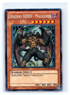 Yugioh Ra Yellow Mega Pack #RYMP-EN034 Destiny HERO - Malicious Secret Rare tcg-image