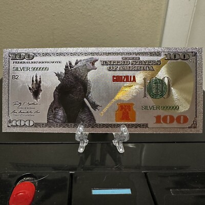 Silver Foil Plated Godzilla Banknote Collectible-image