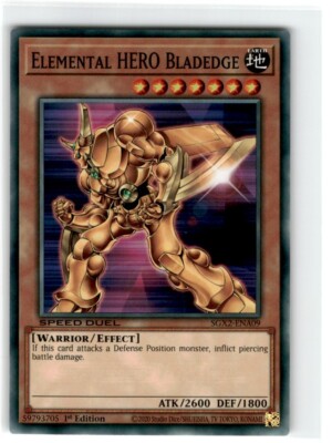 2020 Yu-Gi-Oh! Speed Duel Elemental Hero Bladedge Common SGX2-ENA09 Moderately-image