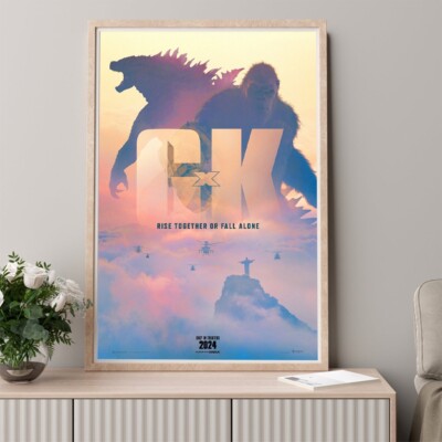 Godzilla x Kong The New Empire 2024 Movie Poster Wall Decor Art Print Canvas-image