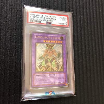 Yugioh Elemental Hero Wild Wingman EOJ-EN035 Ultimate Rare 1st Ed PSA MINT 9-image