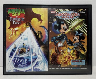 MCU Fantastic Four vs. Godzilla & Mickey & Freinds Wall Art Framed 11”x 14”-image