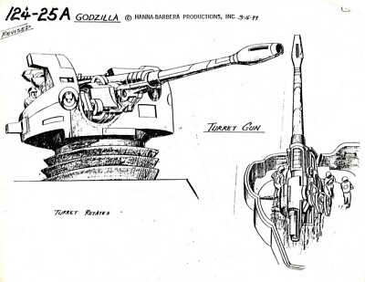 Godzilla 1979 Model Sheet Copy Hanna Barbera Turret Gun 16-image