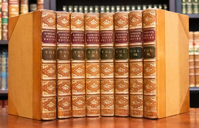 1862 Decline and Fall of the Roman Empire Folding Maps Leather Bound by Morrell-image