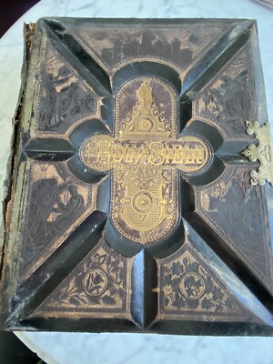 Holy Bible Large Family KJV Way Truth Life Engravings Maps ornate leather Potter-image