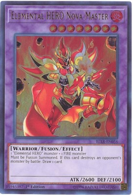 Yu-Gi-Oh Card - BLLR-EN056 - ELEMENTAL HERO NOVA MASTER (ultra rare holo) - NM/M-image