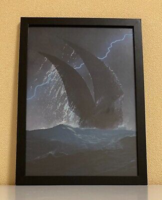 GODZILLA EBIRAH framed clear file poster Yuji Kaida art work picture Japan-image